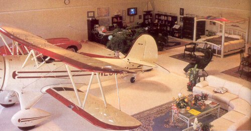 The basic premise of The Fun House was to have my biplane in my bedroom, and this is one of the few photos ever taken which proves that it actually happened...  click to enlarge!