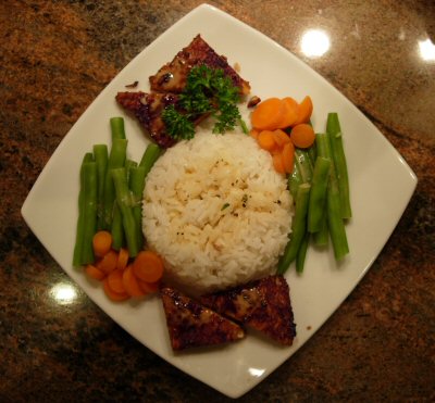 Curry Rice Tempeh, with veggies
