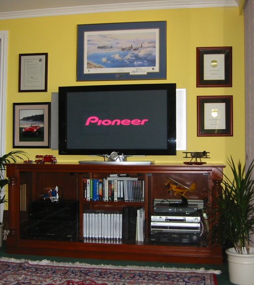 Entertainment Center. Pioneer 43" plasma HDTV (#PDP-4340HD) driven by Dish 