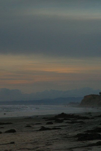 Frisbee Beach, just north of Torrey Pines beach, looking north. Photo by Russ Lyon, 2004.