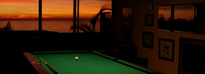 Pool Table at Mikie's Fun House at sunset, photo by Michael McCafferty, click here to see the rest of The Fun House...