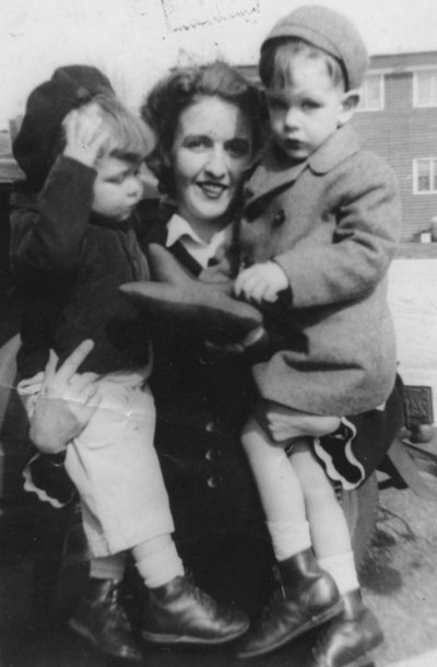 Mom with sons Mike (left) and Bud, Jr., circa 1944