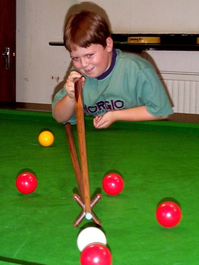 James, the Snooker Kid, at the Conservative Club, London 1997